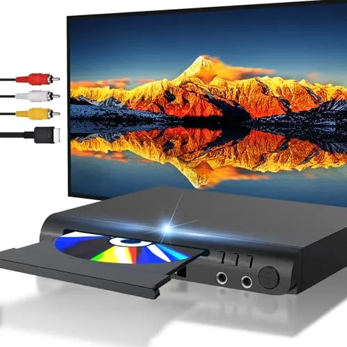 Reproductor de DVD HDMI para TV, Reproductores Disco gratuitos para Todas Las regiones con Puertos de Karaoke y Entrada USB, compatibilidad PAL/NTSC, reproductors de CD/DVD doméstico con Cables HDMI