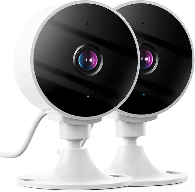 Cámara Vigilancia WiFi Interior 2K 3 MP, Monitor para Bebés y Mascotas, Audio Bidireccional, Visión Nocturna, Detección de Movimiento y Sonido, Compatible con Alexa y Google Assistant, 2,4 GHz