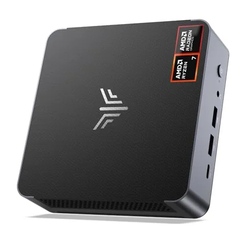 NiPoGi АMD Mini PC Ryzen 7 8745HS W11 Pro(8C/16T,hasta 4,9 GHz),16GB DDR5 5600MHz 512GB M.2 NVME SSD,Mini Ordenador Wifi6 con АMD Radeon 780M Apoyo 4K Quad-Pantalla-Display para Oficina/Hogar/Juegos