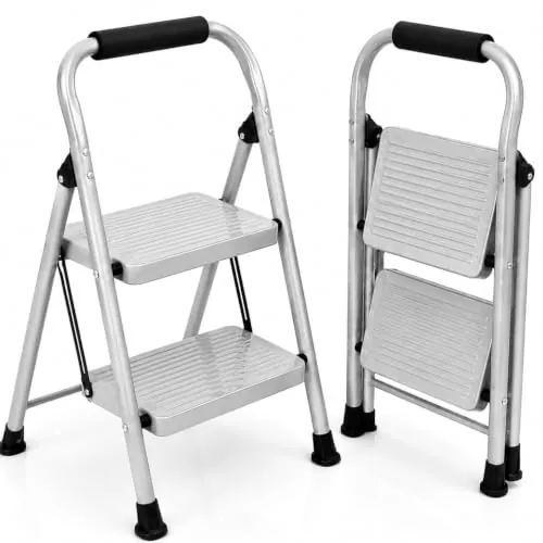 UZIRO Escalera Plegable 2 Peldaños, Escalones y Patas Antideslizantes