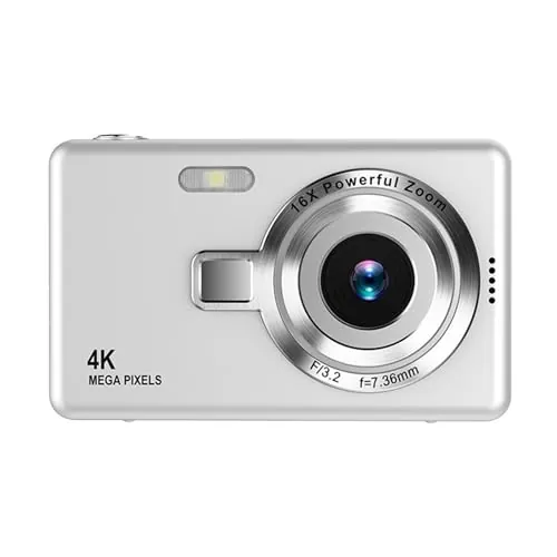 Cámara Digital, Cámara de Enfoque Automático 1080P, Cámara Digital de Apuntar y Disparar con Zoom de 16X, Pantalla TFT de 2,4 Pulgadas, Cámara Pequeña Compacta de 50MP