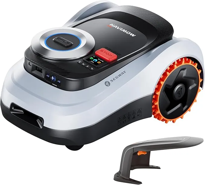 Segway Navimow i208 LiDAR con Garage M Kit, Robot Cortacésped sin Cables para 800 m², LiDAR y Sistema de Visión Dual, Cartografiado Automático con 1 Toque, Ruedas Todoterreno (Envío por Separado)