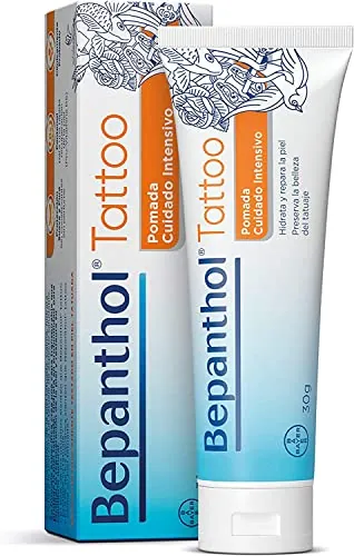 BEPANTHOL Crema para Tatuajes con Pantenol - Hidrata - Repara la Piel Post Tattoo y Preserva la Belleza del Tatuaje - 30 g - Sin Conservantes y Sin Perfume