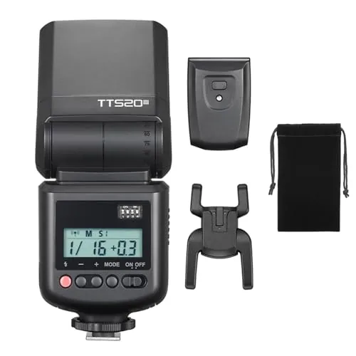 Godox TT520III Flash inalámbrico para cámara GN33, 8 Niveles de Potencia S1/S2, con Receptor de 433 MHz, Zapata de Flash de un Solo Contacto Compatible con Canon, Sony, Nikon, Fujifilm Olympus