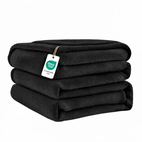 Good Nite Microfibra Mantas para Sofa, Manta Polar Sofa Extra Suave, Manta de Franela Cálida y Suave para Sofá Grande, Manta Cama, Colcha (Negro, 230 * 270cm)