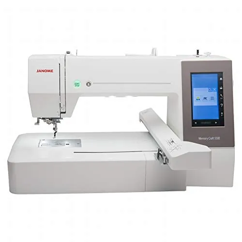 Janome MC 550E Máquina de bordar, incluye 4 bastidores, con una superficie de bordado de 360 x 200 mm