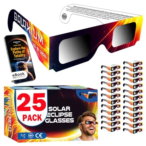 Galaxium Gafas Eclipse Solar Homologadas 2026 | ISO 12312-2 | 25 Pack