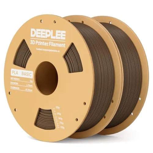 DEEPLEE Filamento PLA Basic 1.75 mm, Pack 2 x 1 kg, Marrón