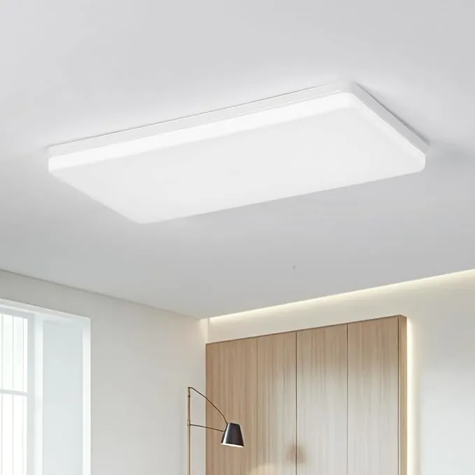 EASY EAGLE Plafon LED Techo, 50x25CM Superficie Panel Led Rectangular 6500K, 50W Lámpara de Techo Moderna, Luz LED Techo Para Oficina Dormitorio Salon Cocina Comedor Balcón, 6800LM