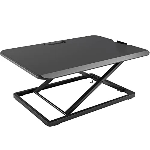 BONTEC Estación de Trabajo Sentado/Pie Escritorio de Pie Soporte para Computadora Altura Ajustable Postura Ergonómica de Pie y Sentado Laptop | Plataforma 67x47cm, Capacidad 8kg