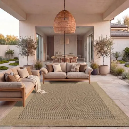 TT Home Alfombra De Exterior Terraza Alfombra Cocina con Ribete Óptica Sisa Monocromo, Tamaño:120x170 cm