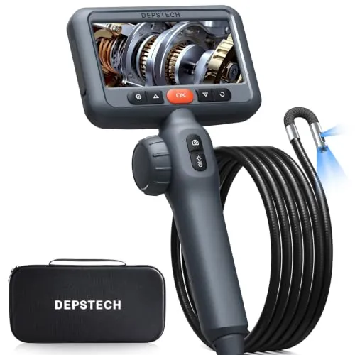 DEPSTECH Doble Lente Endoscopio Articulado, Pantalla IPS 4.5'' y Sonda 210°