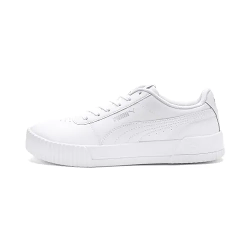 PUMA Women Carina L Sneakers, Puma White-Puma White-Puma Silver, 38 EU