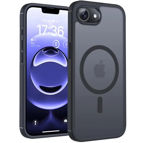 TOCOL Funda para iPhone 16e (6,1"), Compatible con MagSafe, Titanio Negro