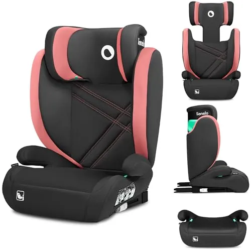 LIONELO HUGO I-SIZE Silla de coche para bebés, Grupo 2 3, de 100 cm a 150 cm Montaje ISOFIX Reposacabezas Memory Foam ajustable Protección lateral Reposabrazos cómodos Respaldo extraíble