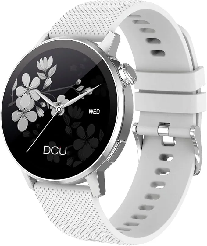 DCU TECNOLOGIC Smartwatch para Mujer con GPS Integrado y Llamadas Bluetooth – Pantalla AMOLED 1,32" | Asistente de Voz | Más de 130 Modos Deportivos | Altímetro, Barómetro y brújula Integrados