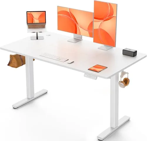 ErGear Escritorio Elevable Eléctrico, Escritorio Ajustable en Altura 140 x 70 cm, Mesa Elevable con Panel Inteligente de 7 Memorias, Mesa Escritorio Oficina en Casa con Tablero Ensamblado