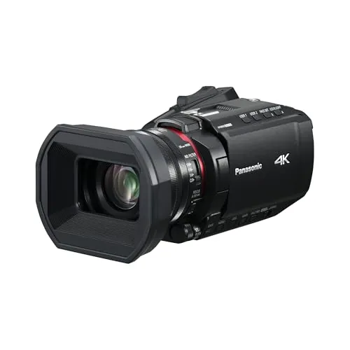 Panasonic HC-X1200E 4K 60p Videocámara Estilo De Mano con Lente Gran Angular de 25 mm, Zoom Óptico de 24x, OIS Híbrido de 5 Ejes, USB PD, Negra