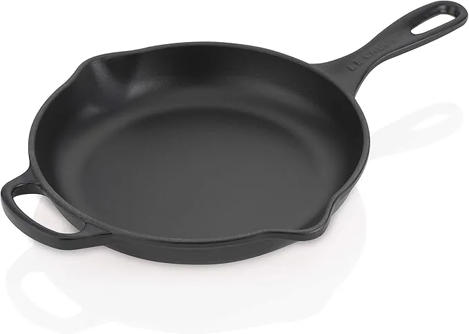 LE CREUSET Sartén skillet redonda de hierro fundido, diámetro 23 cm, Negro Mate, 20182230000422