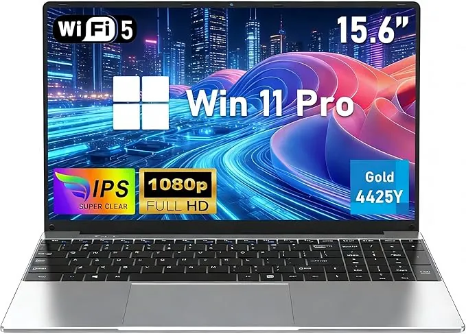 FUNYET Ordenador Portátil, 16 GB de RAM y 256 GB de SSD,2026 Nuevo Laptop de 15,6 Pulgadas, Pentium Gold 4425Y Portátil,IPS FHD 1920 x 1080 Notebook,5000 mAh,Teclado numérico,WiFi5