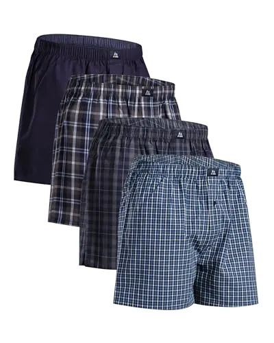 DANISH ENDURANCE Calzoncillos Hombre Boxer, 4 y 6 Pack Assorted Azul/Gris Mix L