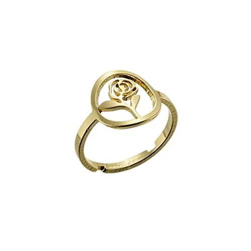 SIMBOLIKS Anillo Rosa Eterna, Regalo dia dels enamorats, Sant Jordi o Diada de Catalunya, Regalo Mujer, Regalo Rosa, Te Quiero, T'estimo, Fet a Catalunya, Medida ajustable Regal Sant Jordi