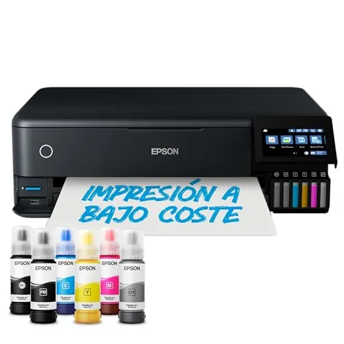 Epson EcoTank ET-8550 Impresora de Depósito de Tinta | Impresión Fotográfica | Tintas 6 Colores | Wi-Fi | A3+ | Imprimir, Copiar, Escanear | Pantalla Táctil10,9 cm | Alimentación Trasera