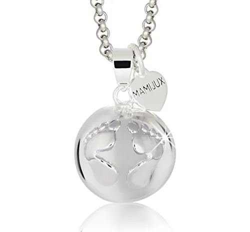 MAMIJUX® Llamador de ángeles con colgante, Idea Regalo Mujer, Regalo Embarazo, cadena de acero
