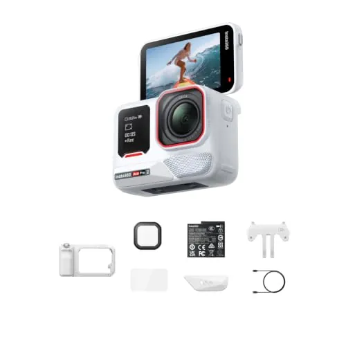 Insta360 Ace Pro 2 Blanco Ártico Edición Limitada Paquete Xplorer Niebla - Cám. 8K Impermeable diseñada con Leica, Sensor 1/1,3", líder con Poca luz, Kit Xplorer Pro para fotografía