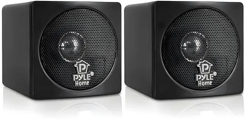Pyle Altavoces satelite, Mini Cube, Estanteria, Pequeños, Pasivos, Estereo, Cine en casa