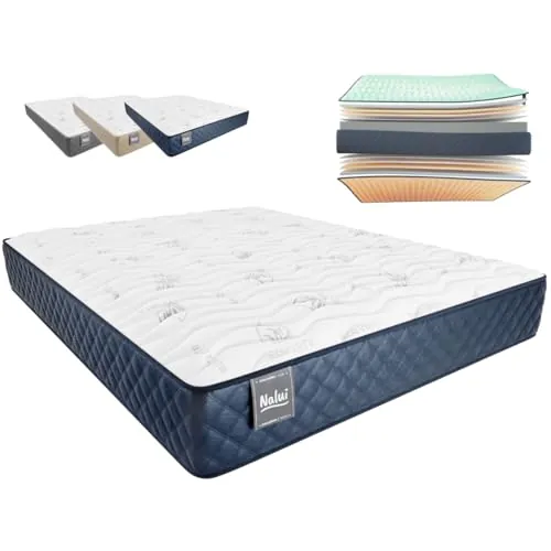 Don Descanso - Colchón 140x180 Viscoelástico Mulhacen DualSense, Altura 26cm. Multicapa con Núcleo GravityFoam, Firmeza Alta, Doble Cara Invierno/Verano, Transpirable. Fabricado en España, Azul