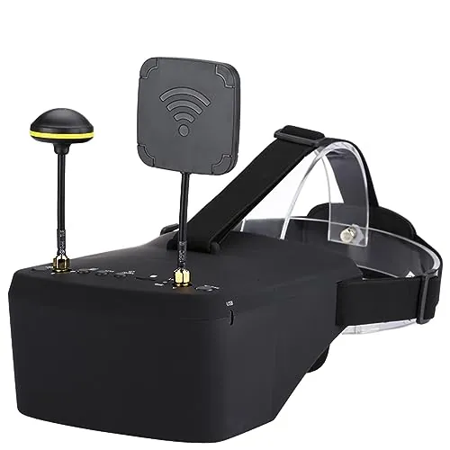 Simpls EV800D 5.8G 40CH 5 800X480 - Auriculares de vídeo HD DVR Diversity FPV con batería para Modelo RC Duradero (Sin Soporte Transparente)
