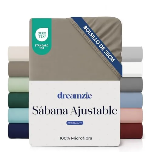 Dreamzie - Sábana Bajera 180x200cm Ajustable - Microfibra Ultra Suave
