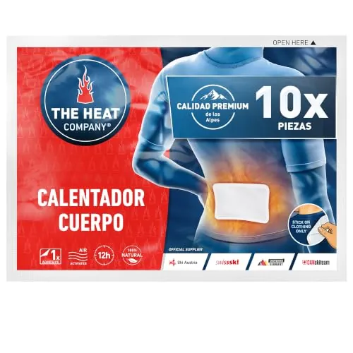 THE HEAT COMPANY Calentador Cuerpo - 12h de Calor Acogedor - Extra CÁLIDO | 10 piezas, 100% natural, calor instantáneo, espalda y cuello caliente, parches térmicos, activado por aire, adhesivo