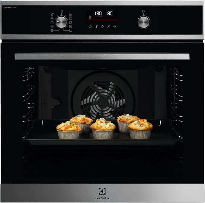 Electrolux EOD6P77X Horno Multifunción a vapor con Limpieza Pirolítica, 11 funciones, 45 programas automáticos, Cocción Uniforme multinivel, Sonda Térmica, Calentamiento Rápido, Display LED, Inox, A+