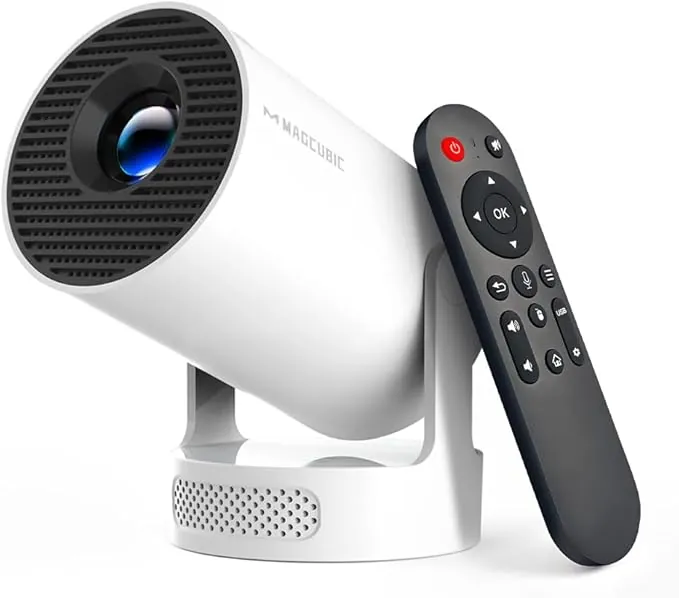 Magcubic Proyector, Mini Portátil Proyector 4K Supote con WiFi 6 BT 5.4, Rotación de 180°, Proyectores de Video doméstico projetor, Remoto por Voz, Altavoz Soundbass 5W