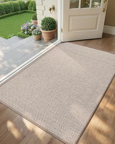 Color&Geometry Felpudo Entrada Casa Antideslizante Lavable 122x183cm,Beige