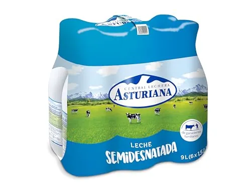 Central Lechera Asturiana Leche Semidesnatada UHT Botella Pack 6x1.5L