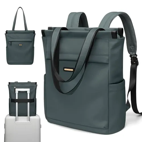 GOLF SUPAGS Mochila Convertible para Portátil de Mujer Bolsa de Viaje Informal para Portátil de Trabajo Universidad Ocio Viaje(Verde Oscuro)
