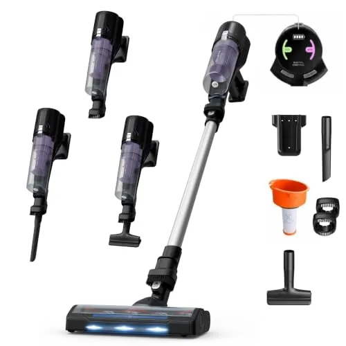 Rowenta X-Pert Digital, Aspiradora Escoba Sin Cable | Solución de limpieza 5 en 1 para aspirar suelos, superficies y tejidos, limpiar el techo, aspirador de mano y de ranuras