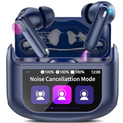 Thunelec Auriculares Inalámbricos Pantalla Táctil Cancelación Ruido ANC+ENC
