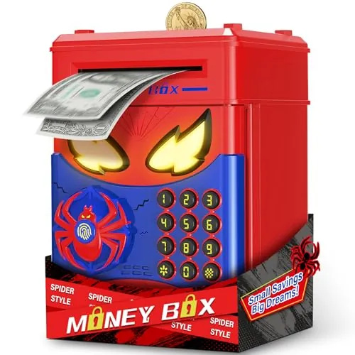 Hucha Infantil - Caja Fuente Niños, Spider Hucha ATM Electronica para Niños