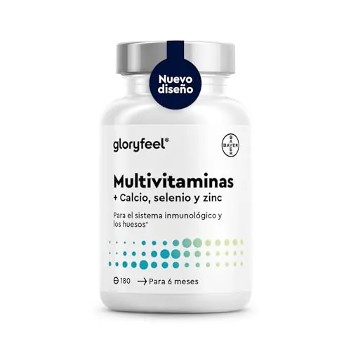 Multivitaminas y Minerales - 180 Tabletas para 6 meses - Todas las Vitaminas A,B,C,D3,E, Calcio, Zinc, Selenio - Multivitaminico Activo Completo para Hombre y Mujer - Probado en laboratorio