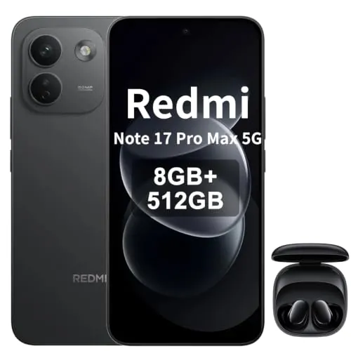 XIAOMI Redmi Note 17 Pro MAX 5G 8+512GB, Negro, Incluye Auriculares Negros