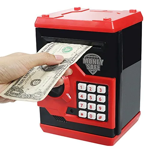 HUSAN Hucha electrónica para niños con código electrónico de cerditos, Mini cajero electrónico para Monedas ATM, Caja de Monedas, Juguete Divertido Regalo
