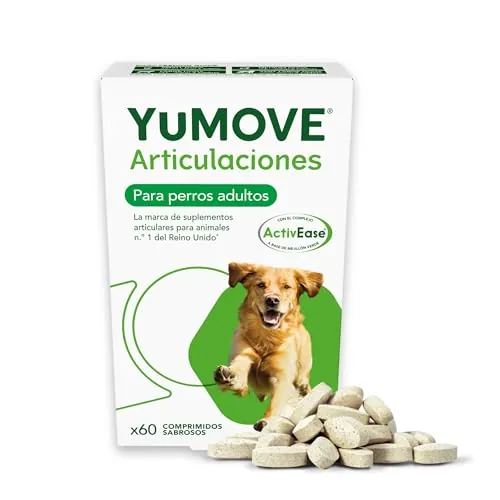 YuMOVE Condroprotector Perros Adultos 5-8 Años 60 Tabletas - 150mg Cada Pastilla Patente Pendiente Mejillón Labio Verde ActivEase, Glucosamina, Condroitina - Movilidad Articulaciones Todas Las Razas