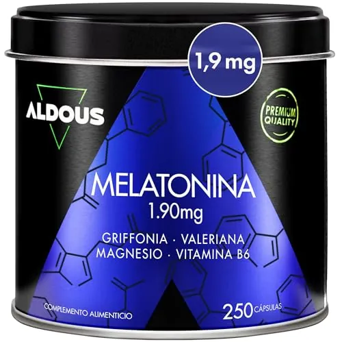 Melatonina Pura 1,9mg + Magnesio - 250 Cápsulas- Pastillas para Dormir Bien