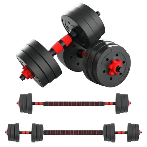 Mancuernas con mancuernas para hombre, equipo de Fitness para el hogar, combinación de peso ajustable, par de recubiertas de goma (20, Kilogramos)