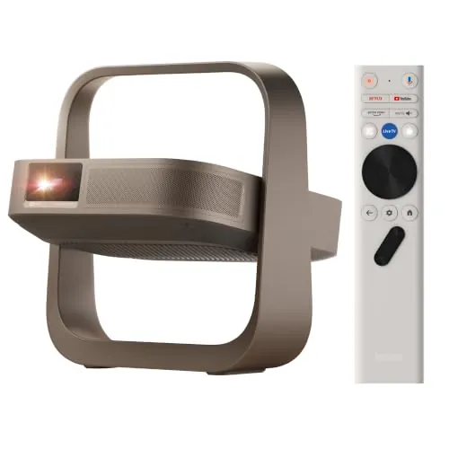 XGIMI Elfin Flip 4K Proyector Portátil, RGB Láser Triple, Exterior y Jardín