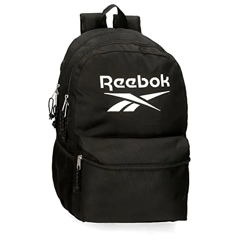 Reebok Boston Mochila Escolar Doble Compartimento Negro 31x44x15 cms Poliéster 20,46L